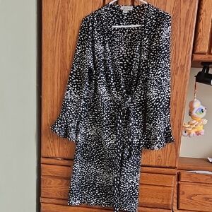 Charlie Paige Black and White Wrap Dress